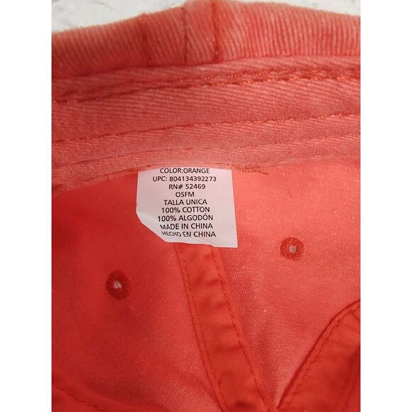 "Good Vibes Club" Orange Adjustable Hat - Picture 6 of 7